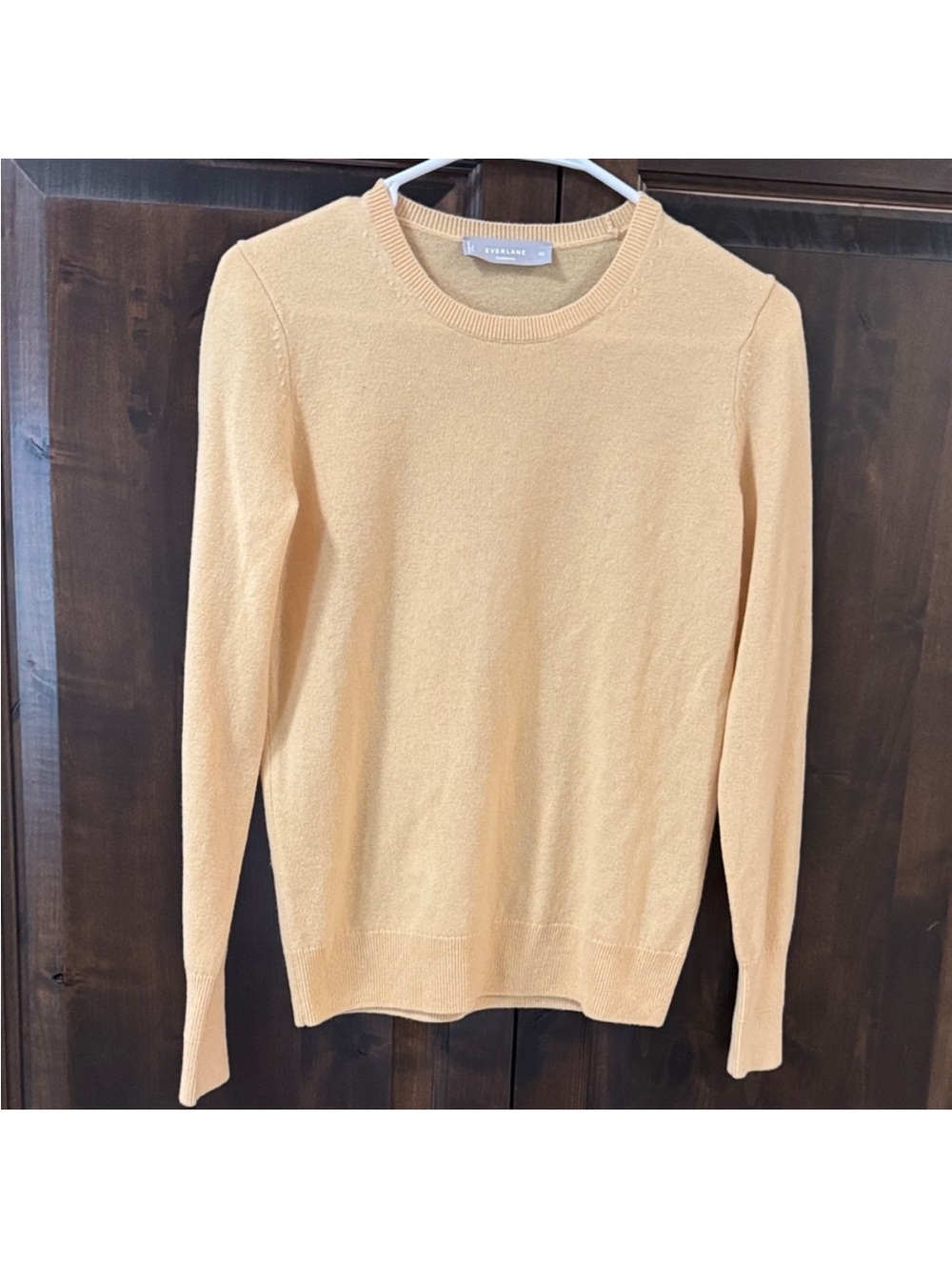 Everlane Women's cashmere the classic Crew Neck Sweater in butter yellow XS